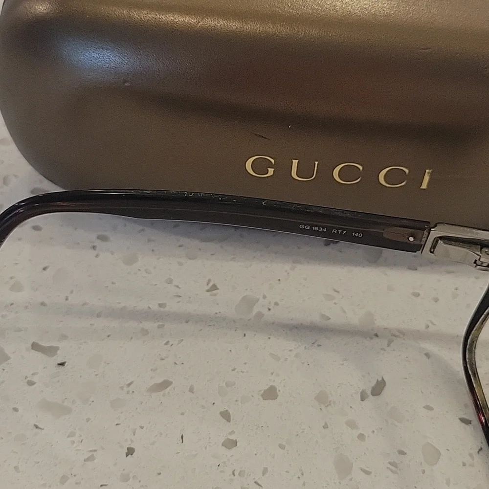 Gucci Tortoise Frame Flex Temples Glasses Italy GG 1634 RT7 140 with Case